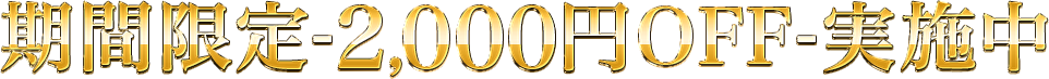 期間限定2,000円OFF実施中